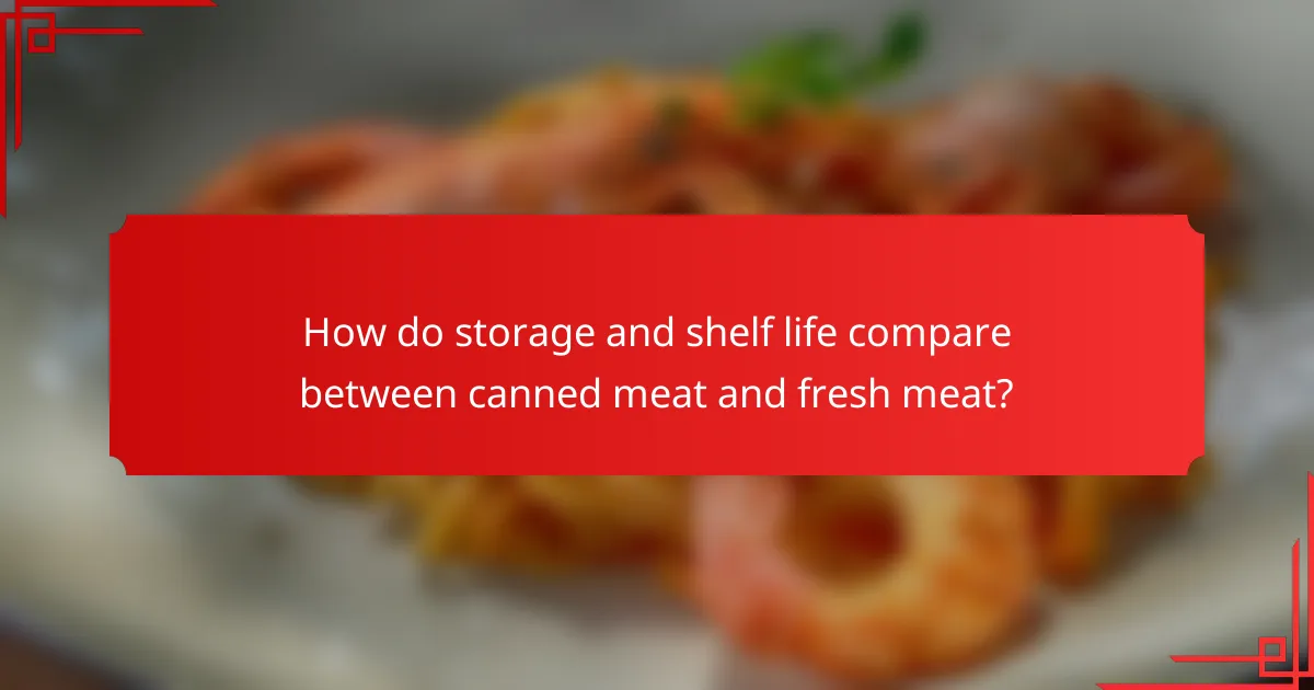 How do storage and shelf life compare between canned meat and fresh meat?