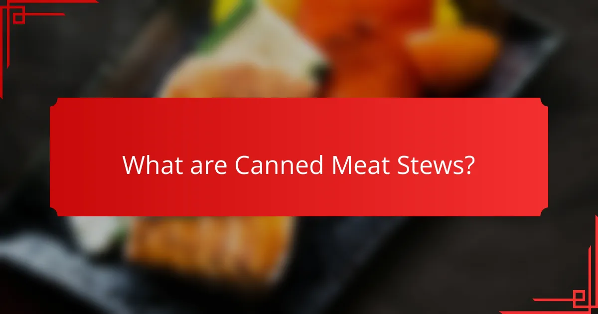 What are Canned Meat Stews?