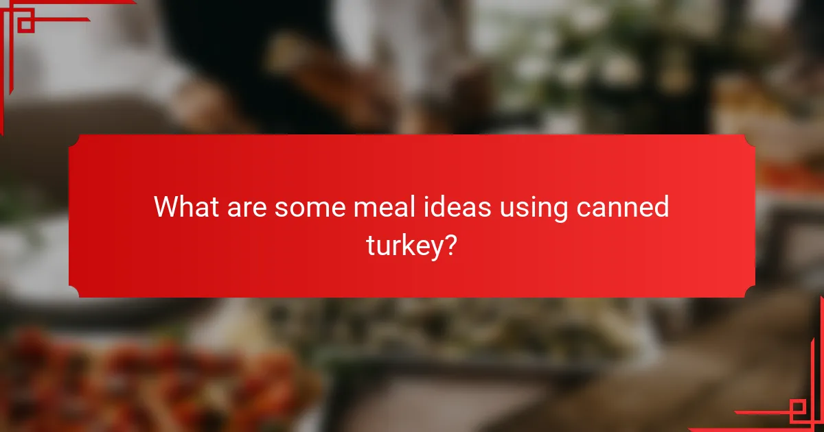 What are some meal ideas using canned turkey?