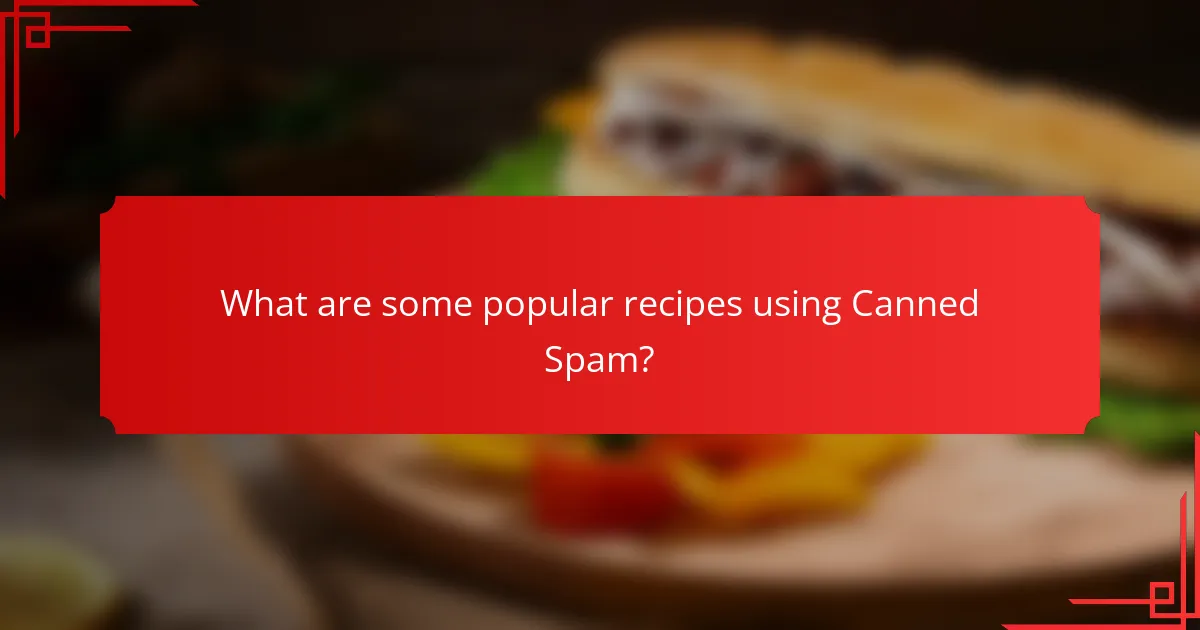 What are some popular recipes using Canned Spam?