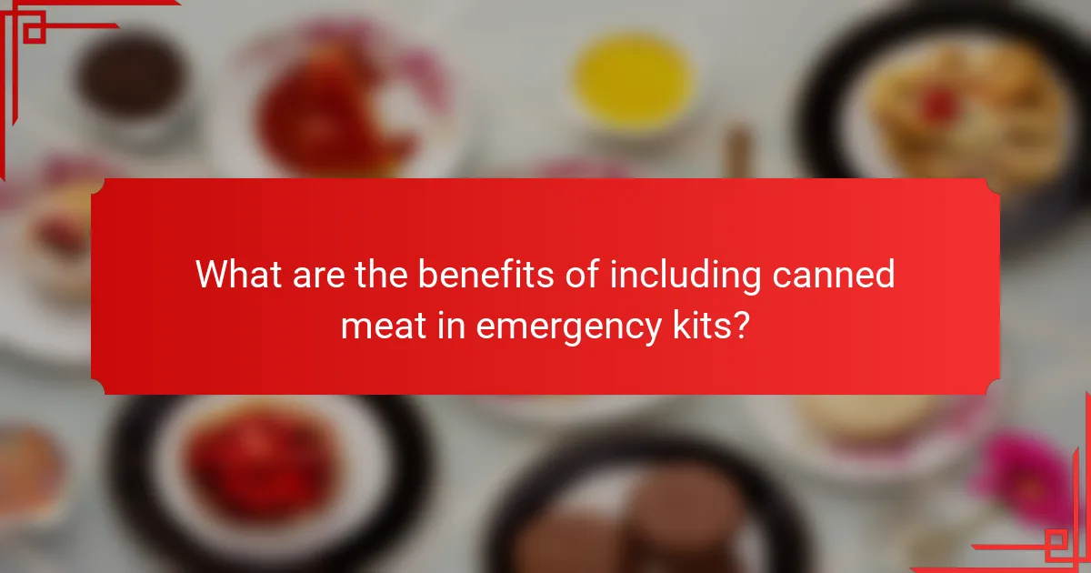 What are the benefits of including canned meat in emergency kits?