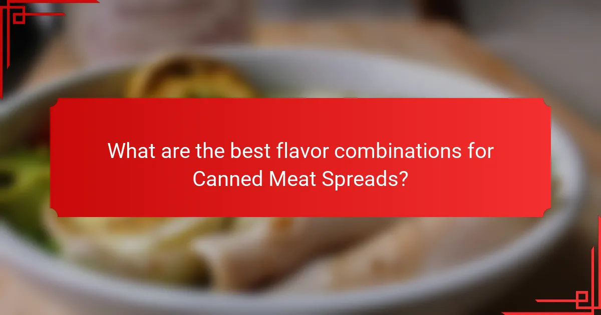 What are the best flavor combinations for Canned Meat Spreads?
