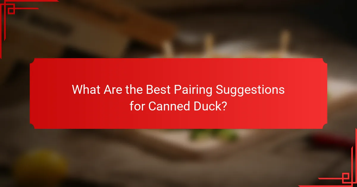 What Are the Best Pairing Suggestions for Canned Duck?
