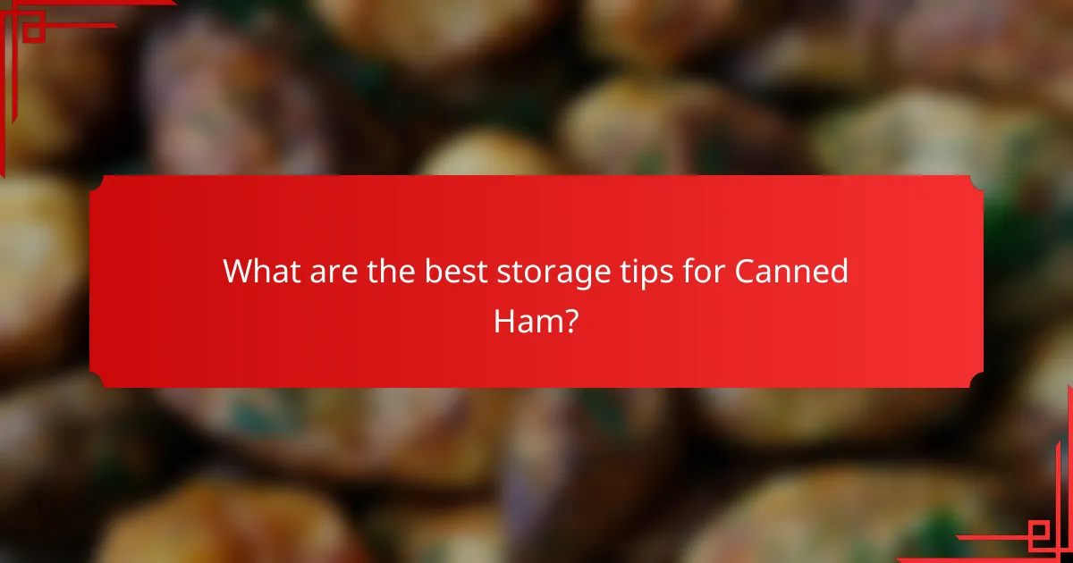 What are the best storage tips for Canned Ham?
