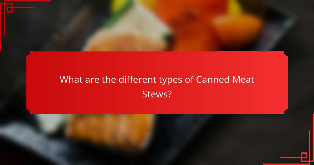 What are the different types of Canned Meat Stews?