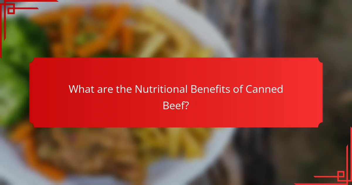 What are the Nutritional Benefits of Canned Beef?