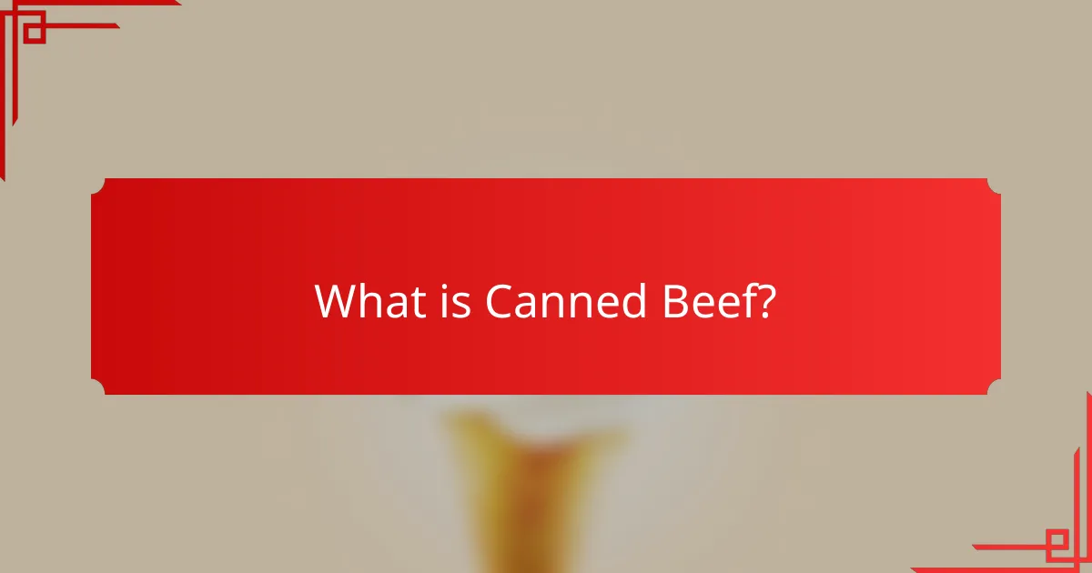 What is Canned Beef?