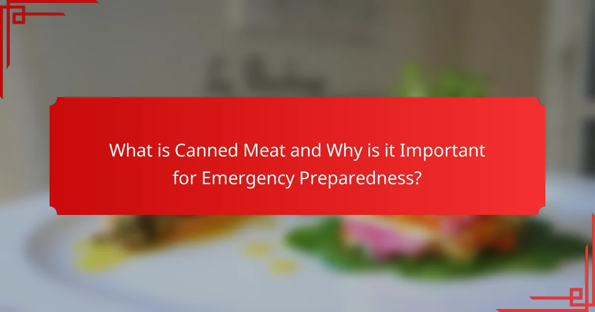 What is Canned Meat and Why is it Important for Emergency Preparedness?