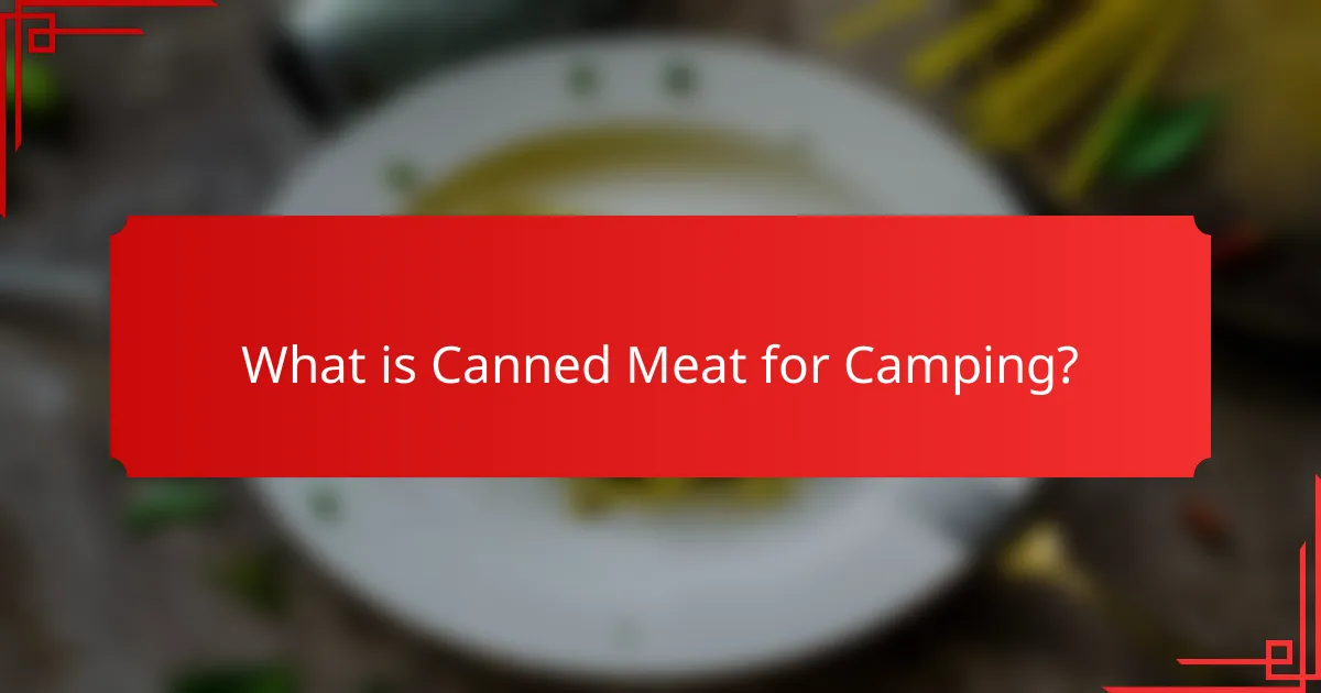 What is Canned Meat for Camping?