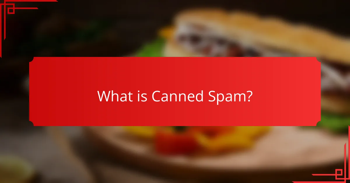 What is Canned Spam?