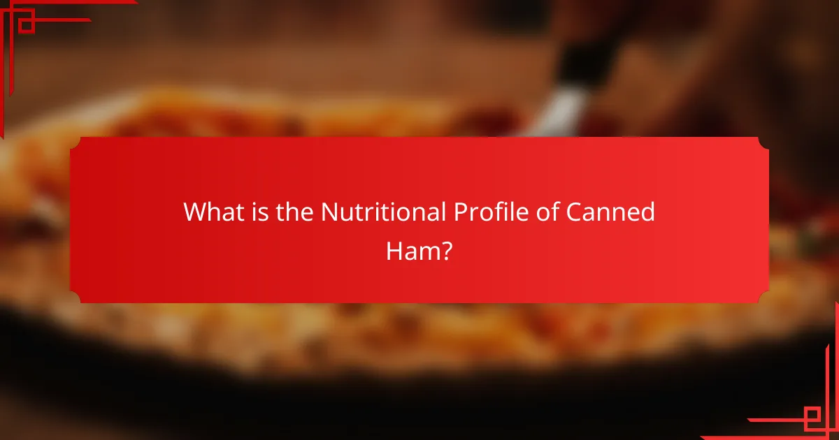What is the Nutritional Profile of Canned Ham?