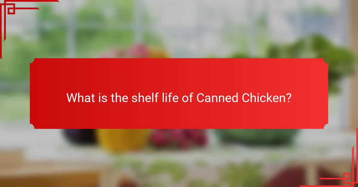 What is the shelf life of Canned Chicken?