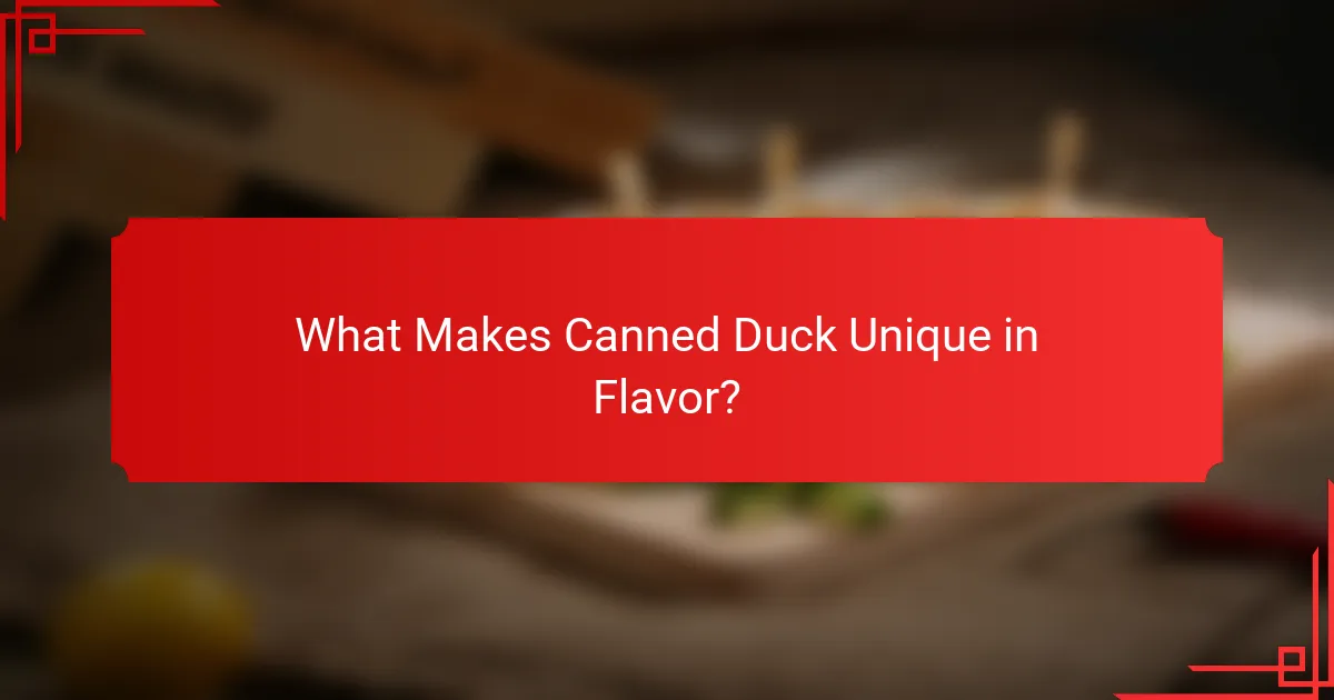 What Makes Canned Duck Unique in Flavor?